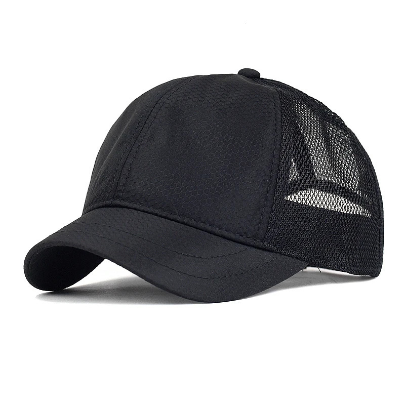 Summer Mesh Short Brim Baseball Cap Men Women Breathable Dad Hat Adjustable Solid Trucker Style Low Profile Caps 250712