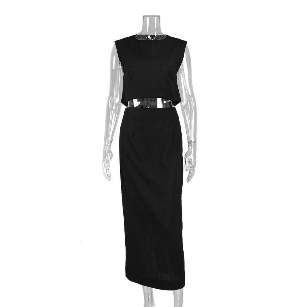 Cotton Linen Vest And Spring Summer New Skirt INS Casual Set For Women B5