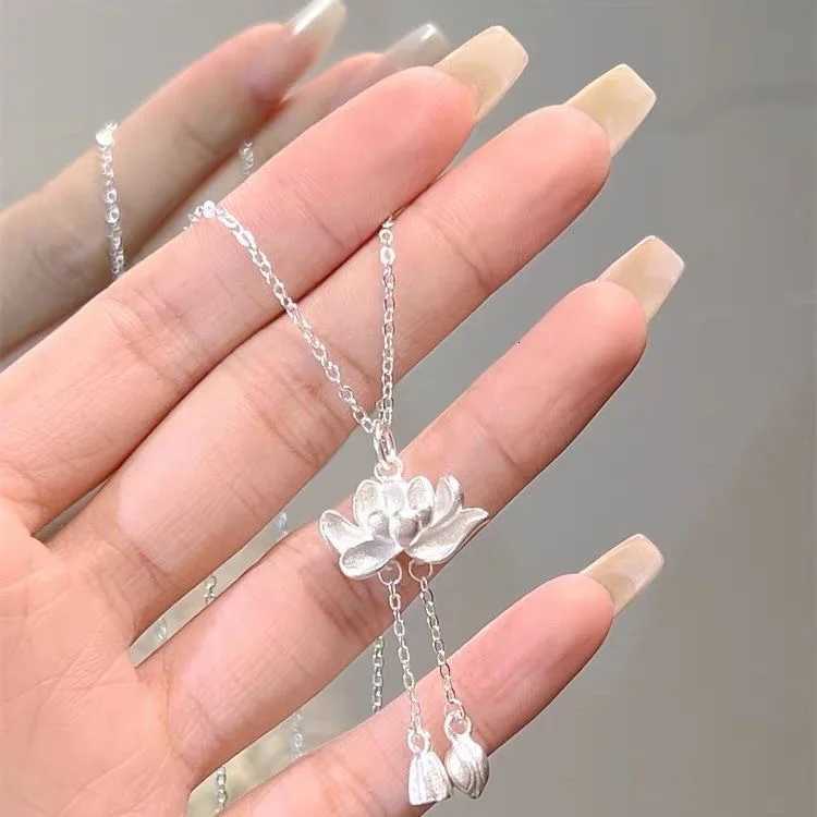 Lotus Tassel Necklace Womens New Popular Good Luck Lotus Pendant New Chinese Style Niche XJ250717