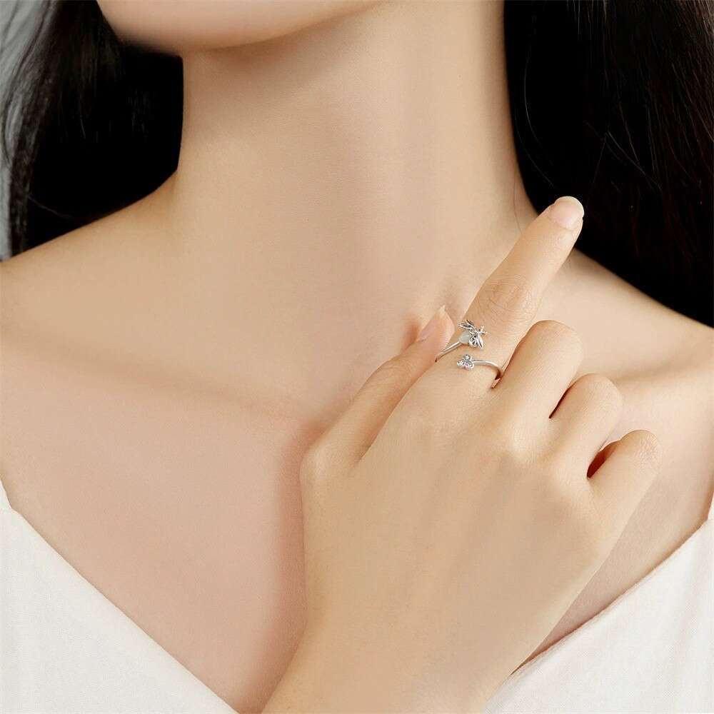 Heat Glow Firefly Honeycomb Open Simple Personality Adjustable Ring 637