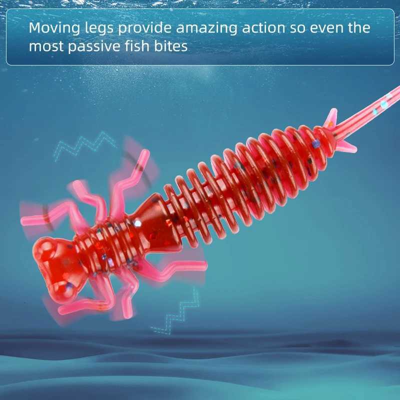 MEREDITH Larva Soft Lures 50mm 62mm 85mm Artificial Lures Fishing Worm Silicone Bass Pike Minnow Swimbait Jigging Plastic Baits Z250717