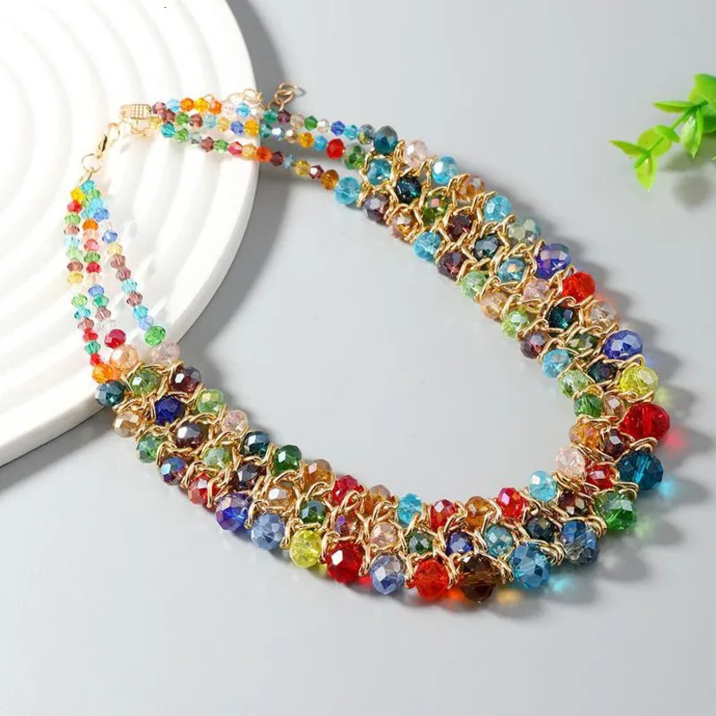 European American Choker Necklace Collar Vintage Alloy Handmade Multilayer Bead Necklace For Women Fashion Neck Jewelry Gift 250716