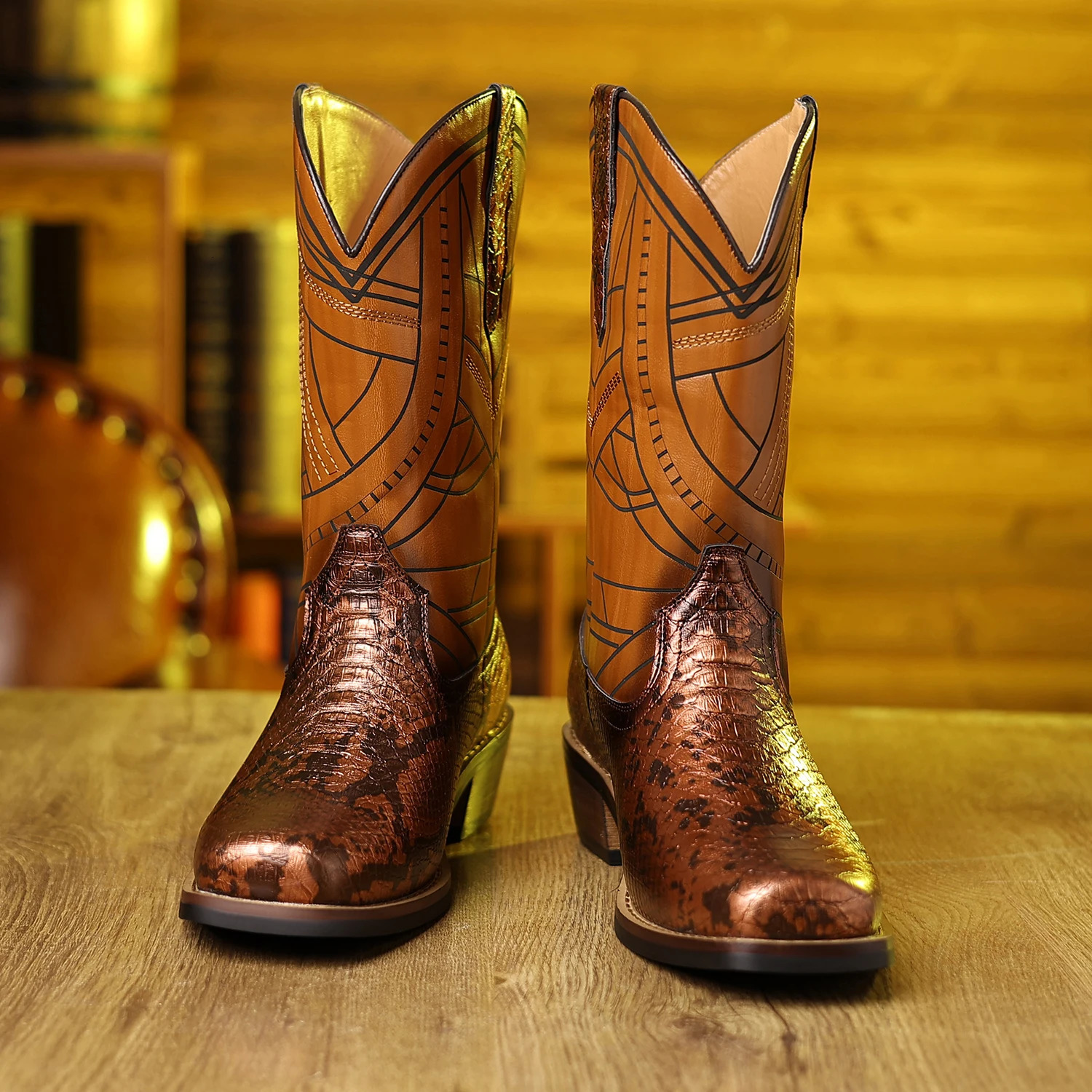 Cowboy Boots For Men Western Boot Mens Cowboy Boots With Square Toe Cowboy Pull-on Boots 250715