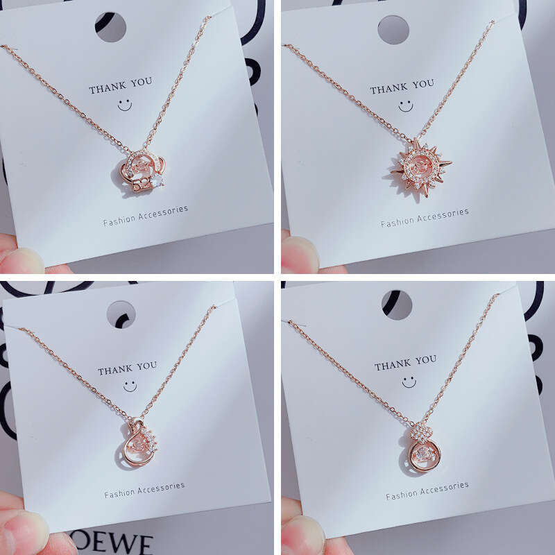 Design Smart Pendant Necklace For Women Titanium Steel Non-Fading Elegant Simple Lucky Clover Chain Niche Internet Celebrity Choker 219