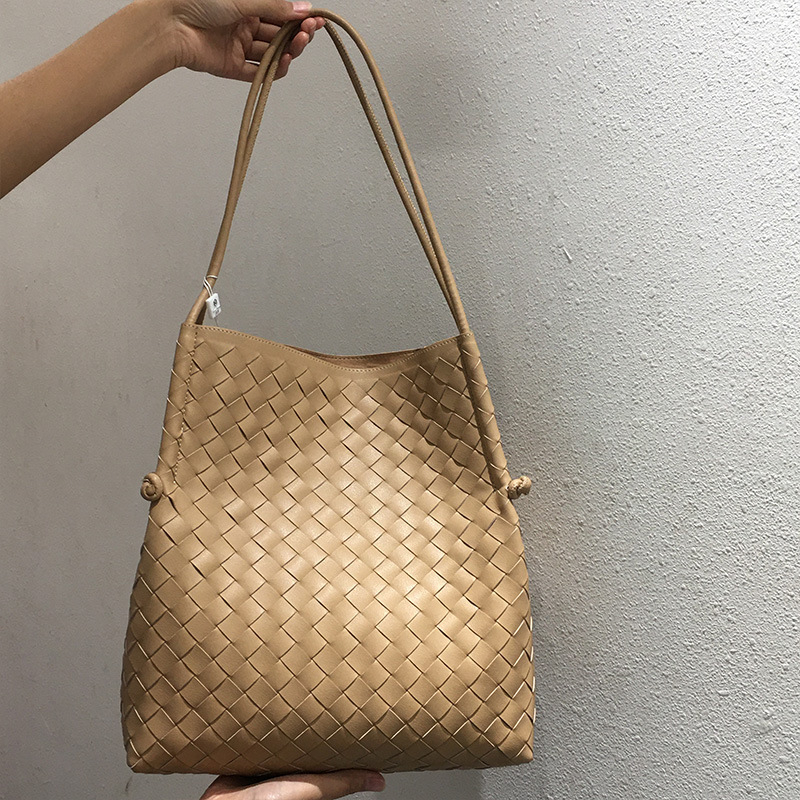 Designer bag free shipping Cowhide woven bag for women new single shoulder fashionable and versatile large capacity underarm bag black grey white