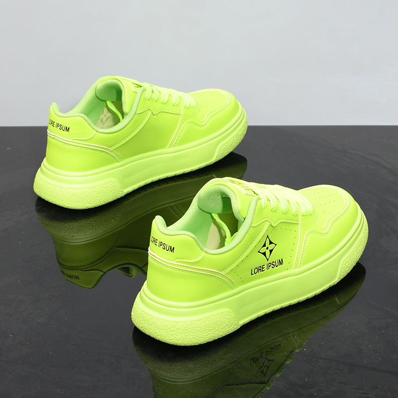 Designer Casual Shoes for men free shipping New fashionable versatile thick soled height increasing shoes yellow white green
