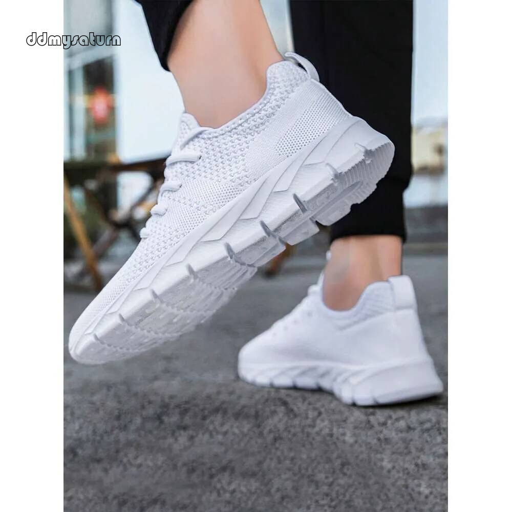 For Men Gym Tennis Athletic Mesh Fashion Sneakers Lightweight Sports Workout Running Casual Shoes Comfortable Footwear Trainers White ddmydog ddmydog