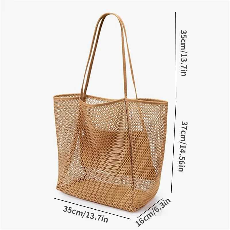 Beach Bag Mesh Tote Bag for Travel Pool Family Beach Vacation Cruise Essentials Organizer Storage Bags Z250717