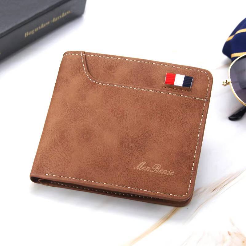 New Men Short Wallets Retro Simple Card Male Purse High Quality PU Leather Photo Holder Fashion Casual Mens Wallet ddmynov