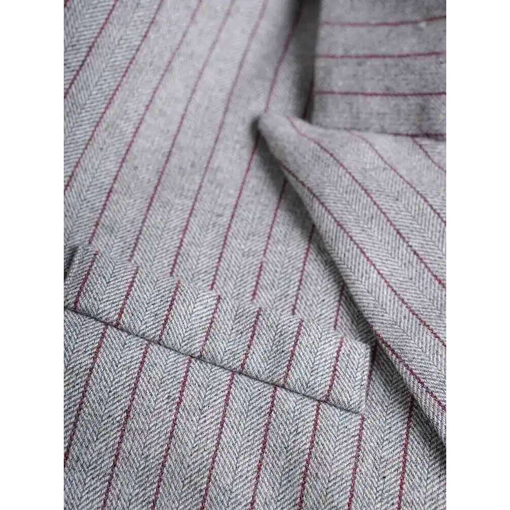 Designer Clothing EAM Women Gray Striped Irregular Pleated Elegant Blazer New Lapel Long Sleeve Jacket Fashion Tide Spring Autumn 2025 Cpdb342 Fashion