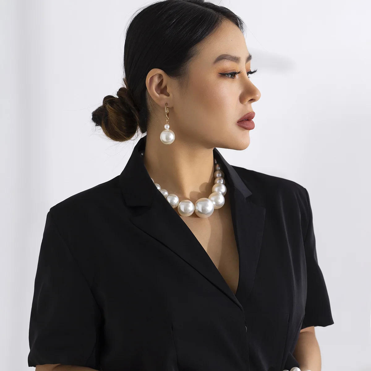 DIEZI Elegant Big Imitation Pearl Choker Necklace For Women Fashion Girls Gift Statement Collar Choker Necklace Jewelry 250716