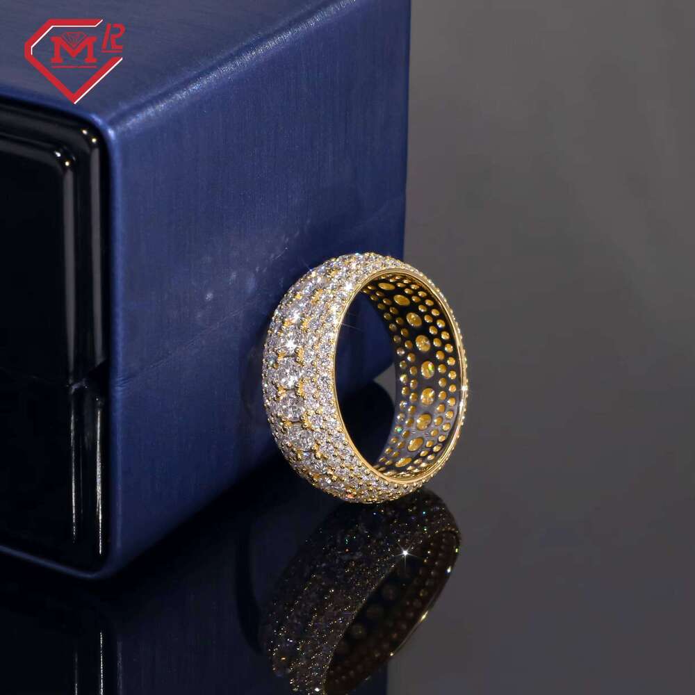 High Quality Vvs Men's 14k Gold Champion Full Ice Silicon Stone Ring