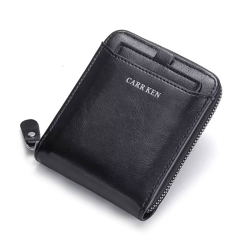 Mens wallet made of leather Wax oil skin purse for men Coin Purse Short Male Card Holder Wallets Zipper Around Money Bag 2022 ddmynov