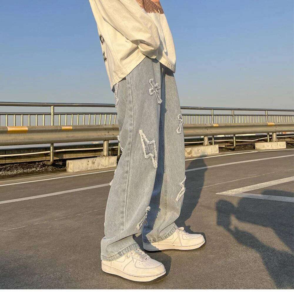 High Street Loose Casual Pants Men's Jeans Denim For women Men Same Paragraph Y2k baggy jeans cargo pants men