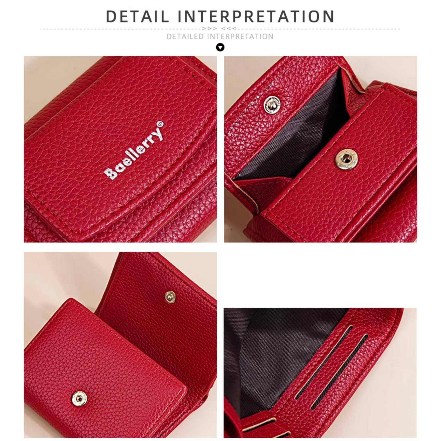 Solid Color Multi-Card Trifold Coin Fashion Casual New Womens Short Wallet Simple Mini Pu Purse Card Holder Gift Ladies ddmynov