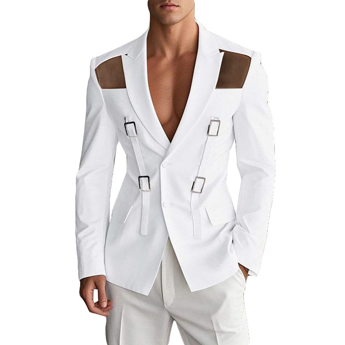 Noble Bespoke Mens Suits Blazer Slim Fit 2 Pcs Jacket Pants Costume Groom Tuxedos Male Clothing Customized