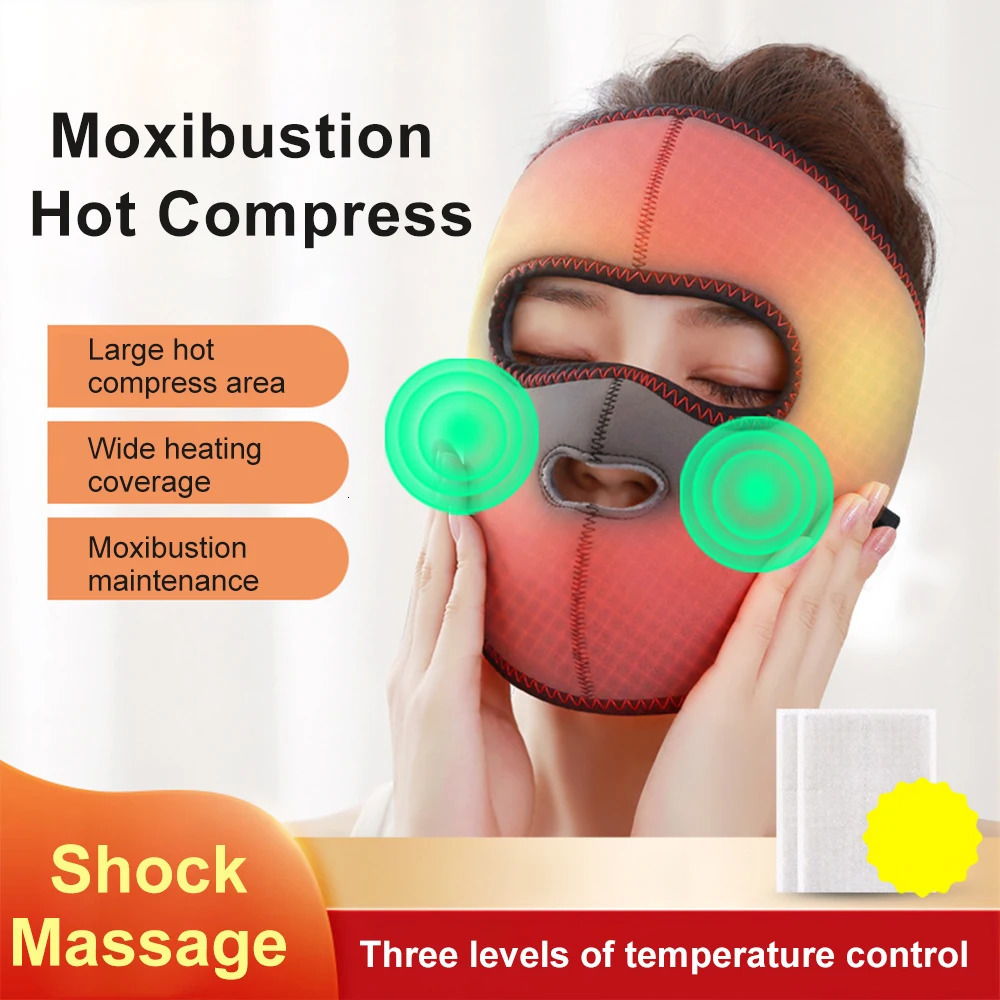 Electrically Heated Head Facial Paralysis Pack Massage Mask Face Aftermath Recovery Instrument Face Spasm Crooked Mouth 250716