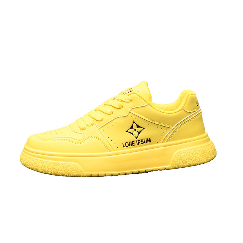 Designer Casual Shoes for men free shipping New fashionable versatile thick soled height increasing shoes yellow white green