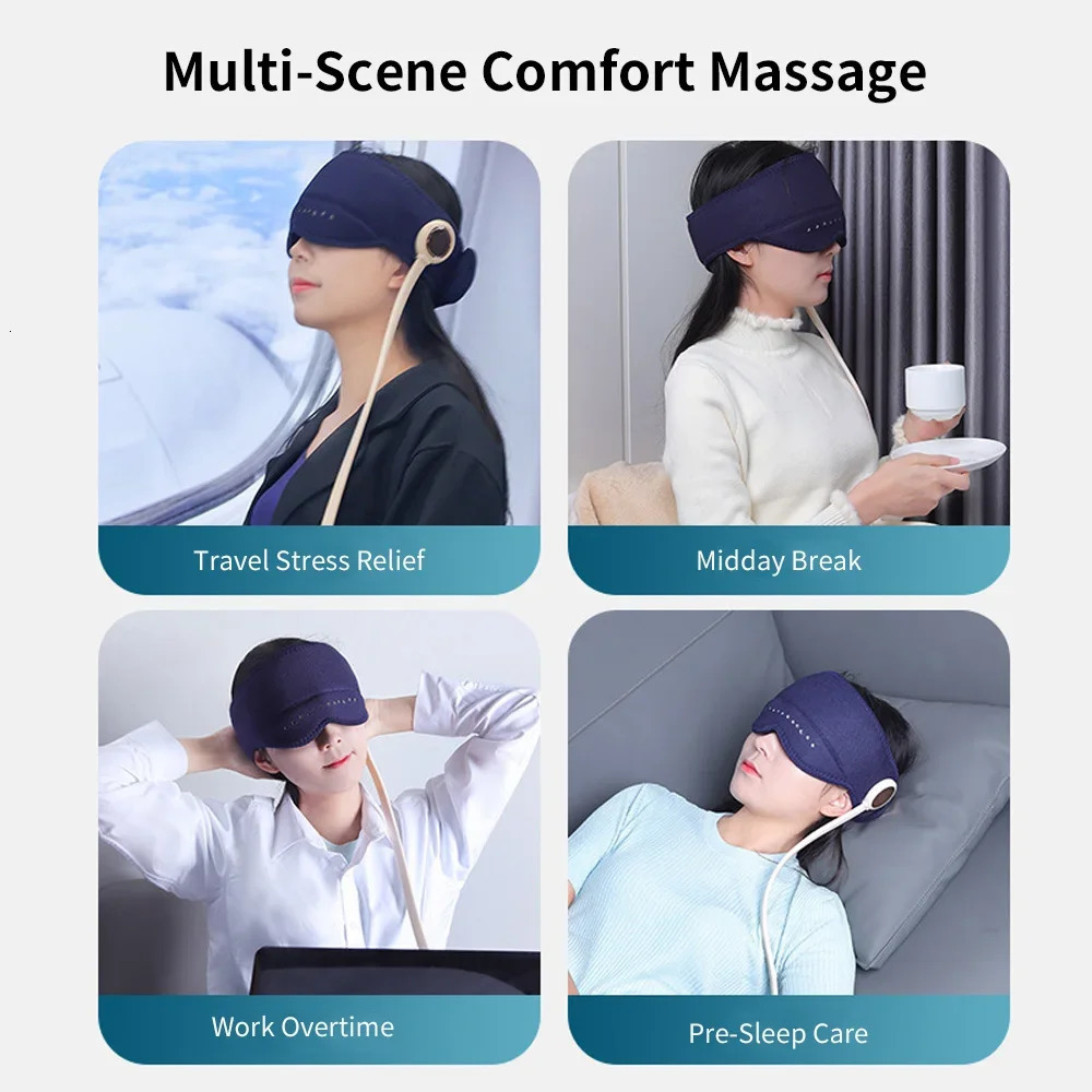 Air Pressure Head Eye Massager Electric Head Massager Graphene Heating Eye Compress for Relax Improve Sleep Stress Relief 250716