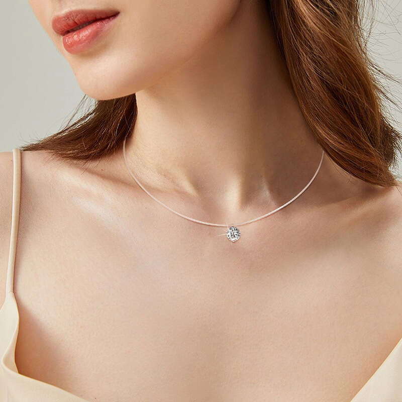 Pretty Good Life Same Style Necklace For Women S Pure Sier Invisible Mermaid Tears 2 fashion Moissanite Pendant 1Fe