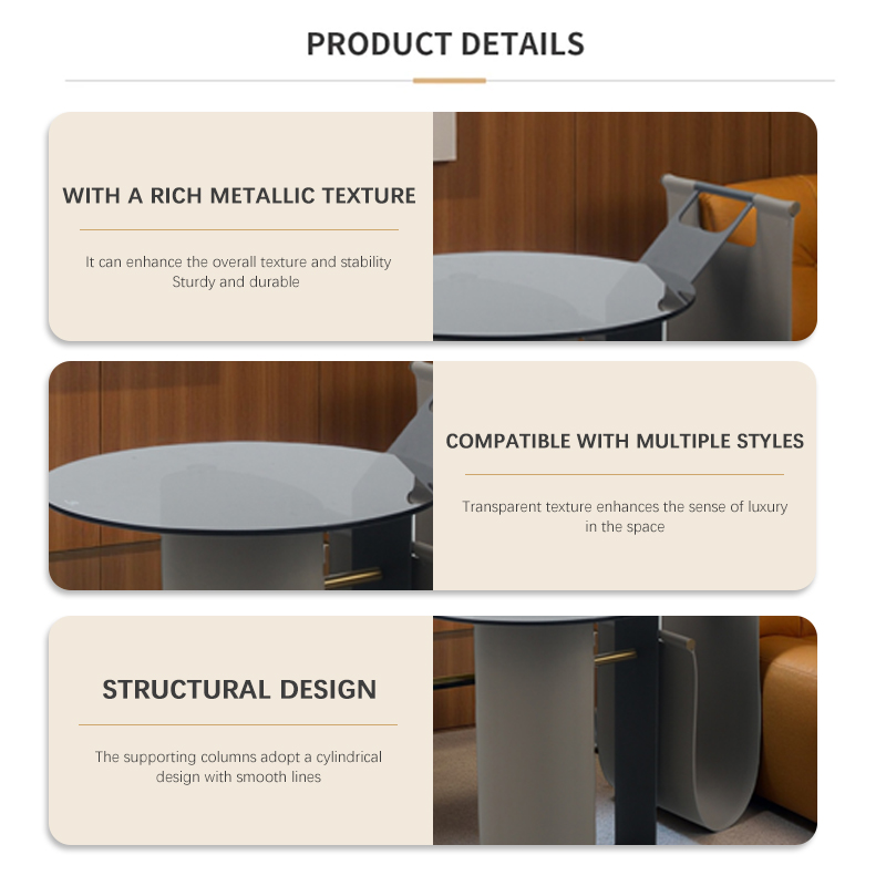 Round side table Minimalist Style Small Circular Coffee Table for Space-Efficient Rooms