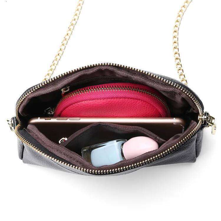 NIGEDU 100% Genuine Leather Women Messenger Mini Brand Female Shoulder Clutchs Chain Crossbody Bag For Ladies Coin Purse