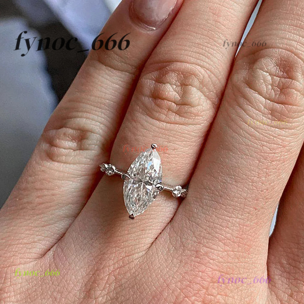 AAA Crystal Marquise Cubic Morganite Rings for Women Fashion Thin Ring Engagement Wedding Accessories Statement Jewelry