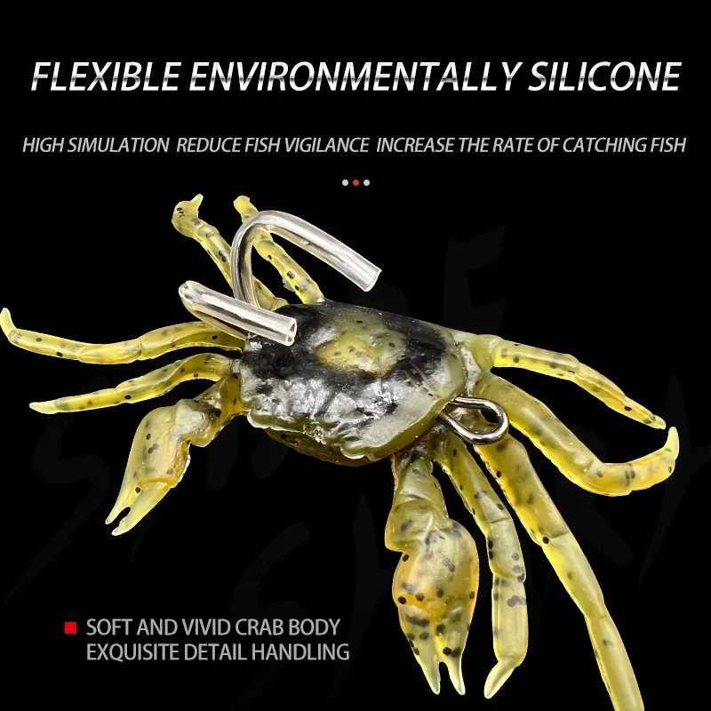 2 PCS 3D Simulation Rubber Crab Soft with DoubLE Hook Sea Fishing Bait Trap Sinking Swimming TackLE AccESSories Z250717