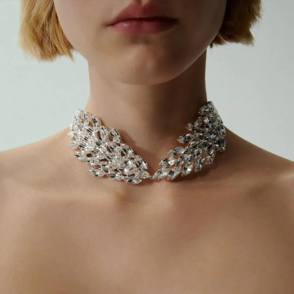 Stonefans Crystal Statement Choker Necklace Chain High Quality Women Symmetry Fashion Boho Rhinestone Collar Jewelry Gift 250716