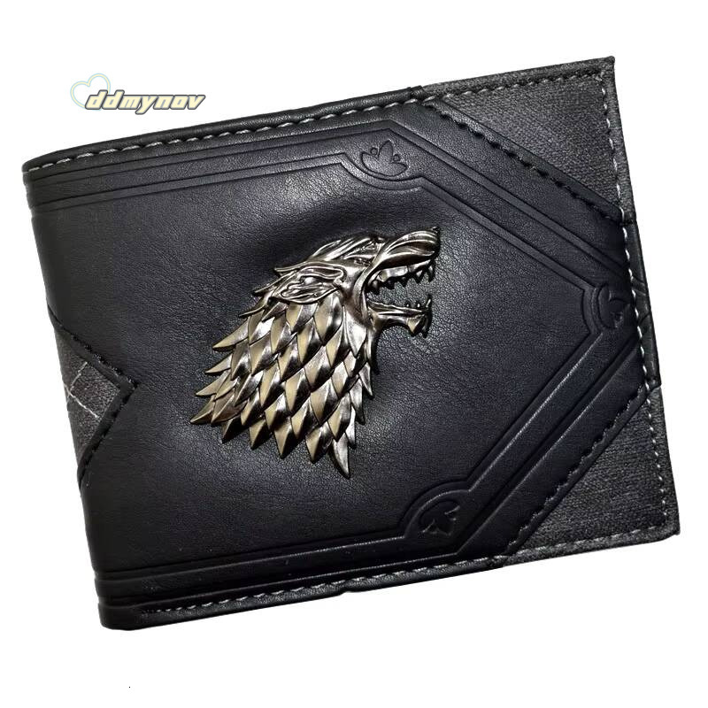 High Quality Cool Metal Wolf Design Wallet Mens Purse with Coin Pocket ddmynov