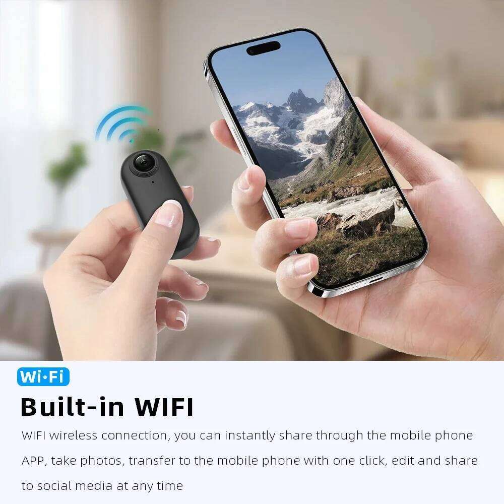 New Pocket 4K Mini Action Camera Magnetic Wearable Cam with Waterproof Shell WiFi Bike Friendly for Casual Cycling Vlog Home Use