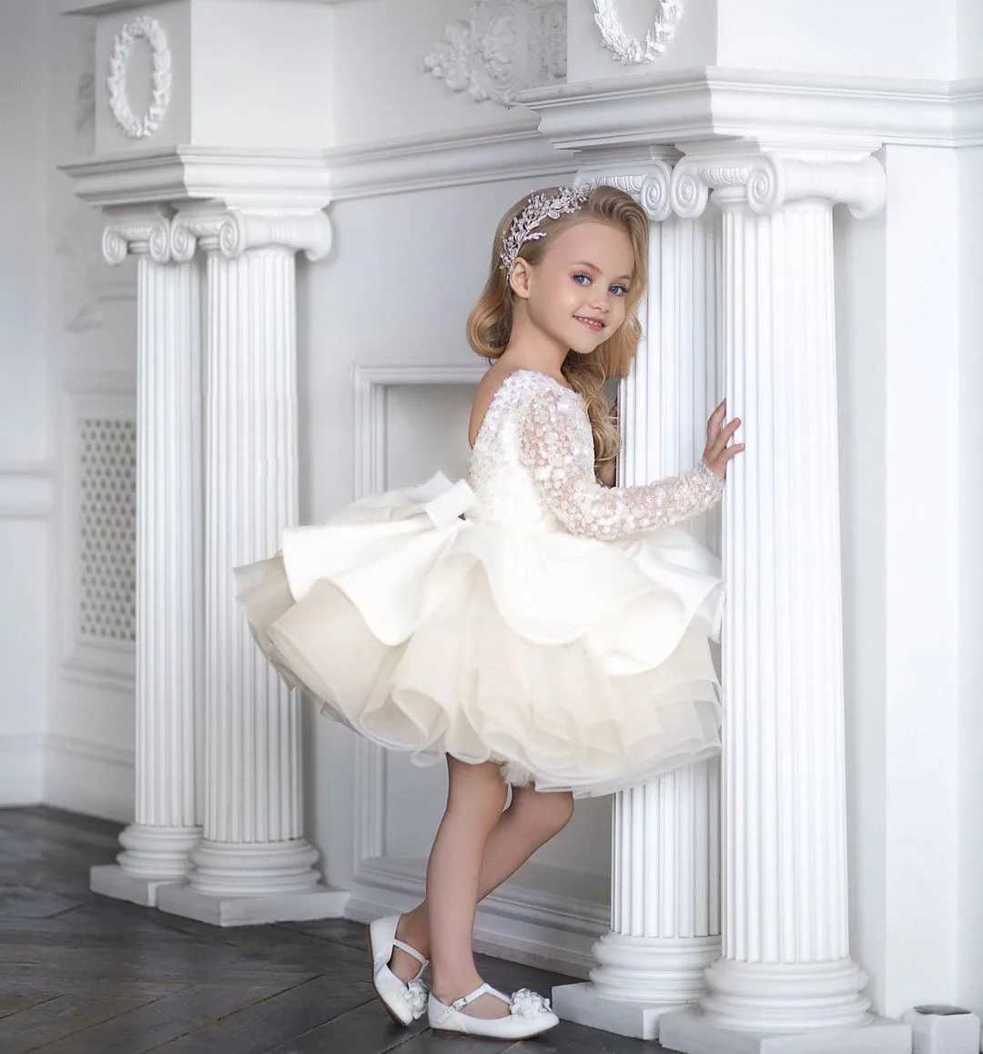 Kids Princess Flower Girl Dress Children First Communion Dress Ball Gown Wedding Party Dress Birthday Show Z250716