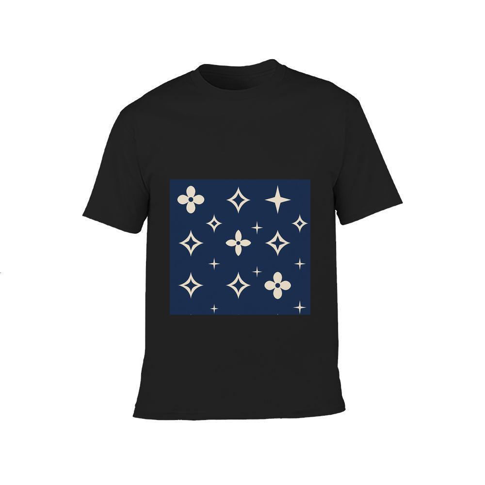 ddmywed Boy and girl Children's T-shirt T-shirt with white stars on the front and a blue background