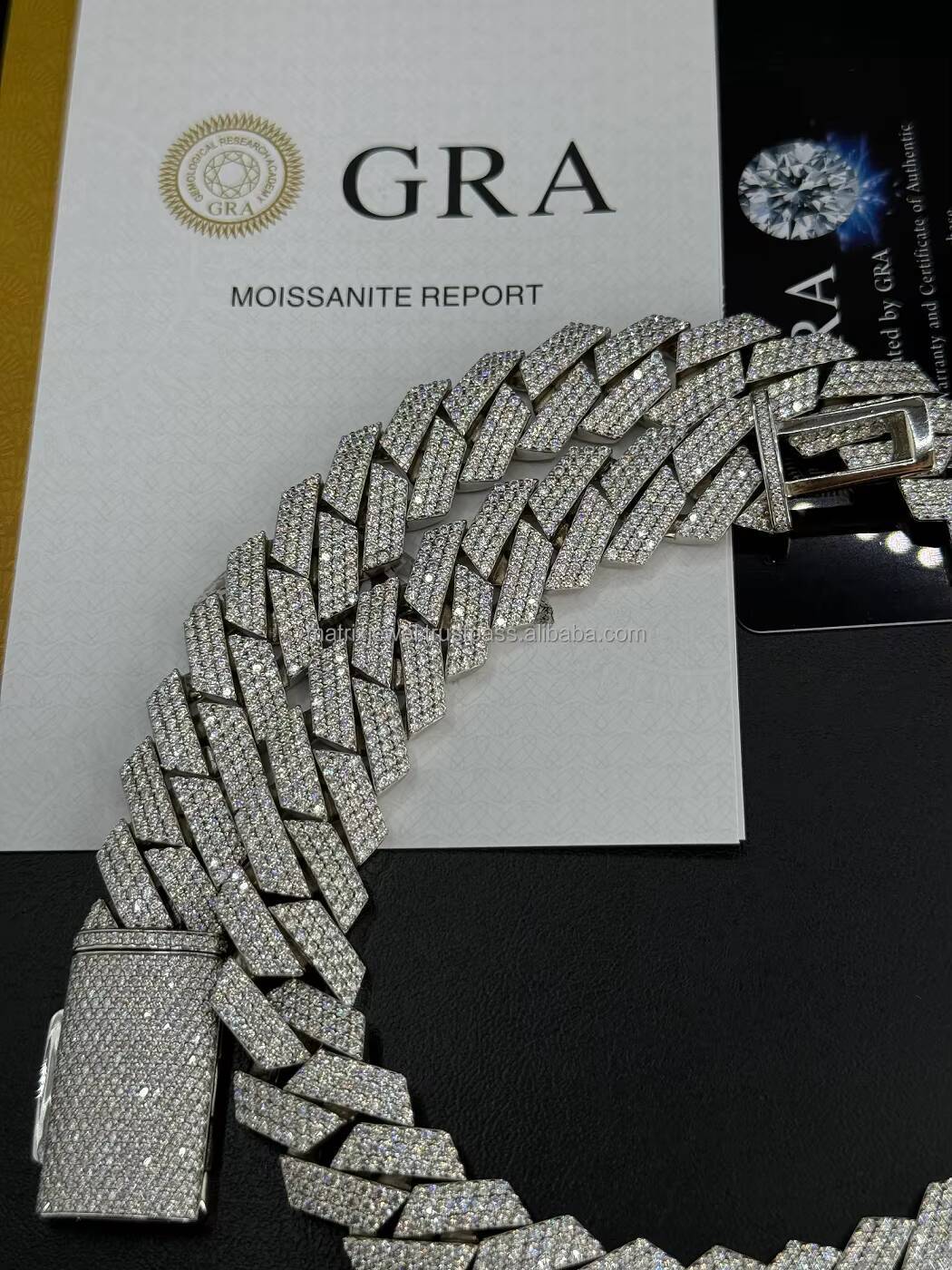 16mm 3 Rows Cuban Chain D VVS Moissanite Cuban Link Chain Iced Out 925 Silver Hiphop Moissanite Chain Cuban Necklace