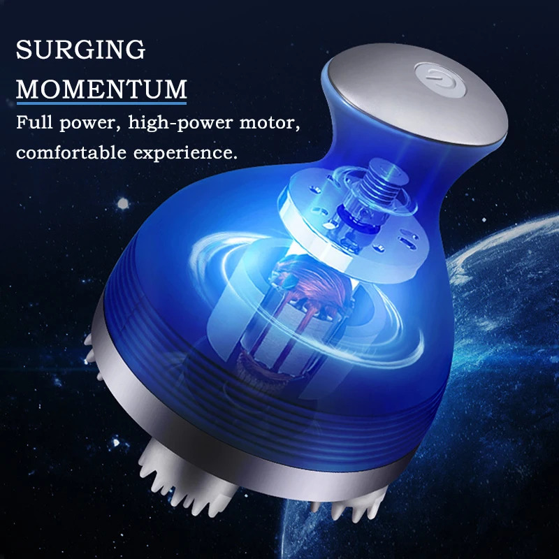 Wireless Waterproof Electric Scalp Massager for Deep Cleansing USB Charging Detachable Cleaning Blue and White Color 250716