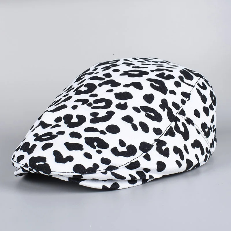 Leopard Print sboy Cap Cotton Spring boina mujer Summer Beret Womens Hat France Vintage Peaky Blinders Flat Hats 250716