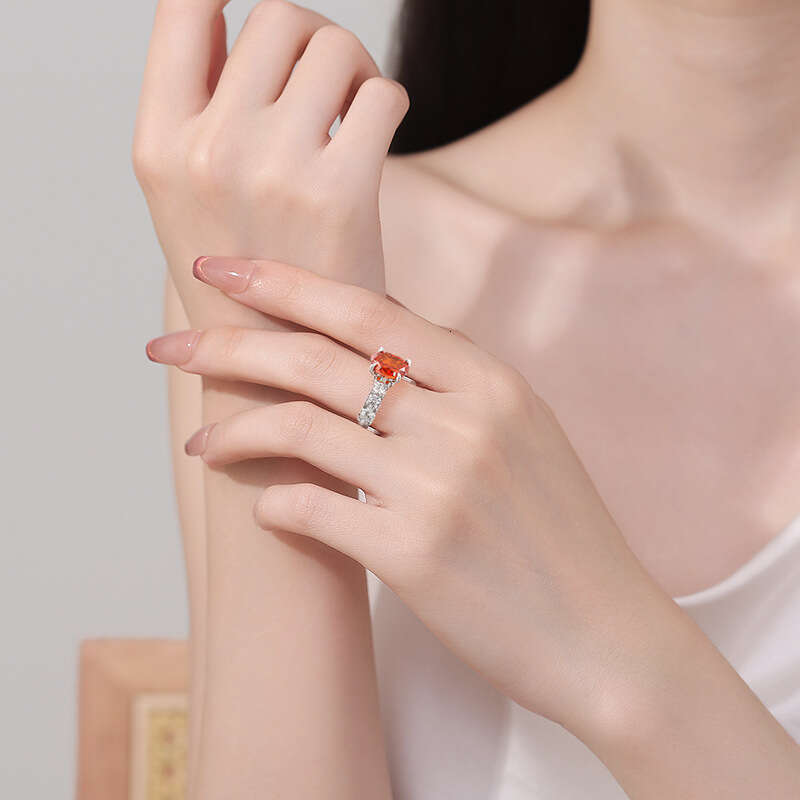 Full Ice Flower Cut Queen Fashionable Luxurious Sparkling High Carbon Diamond Para Lachina Adjustable Open Ring 878