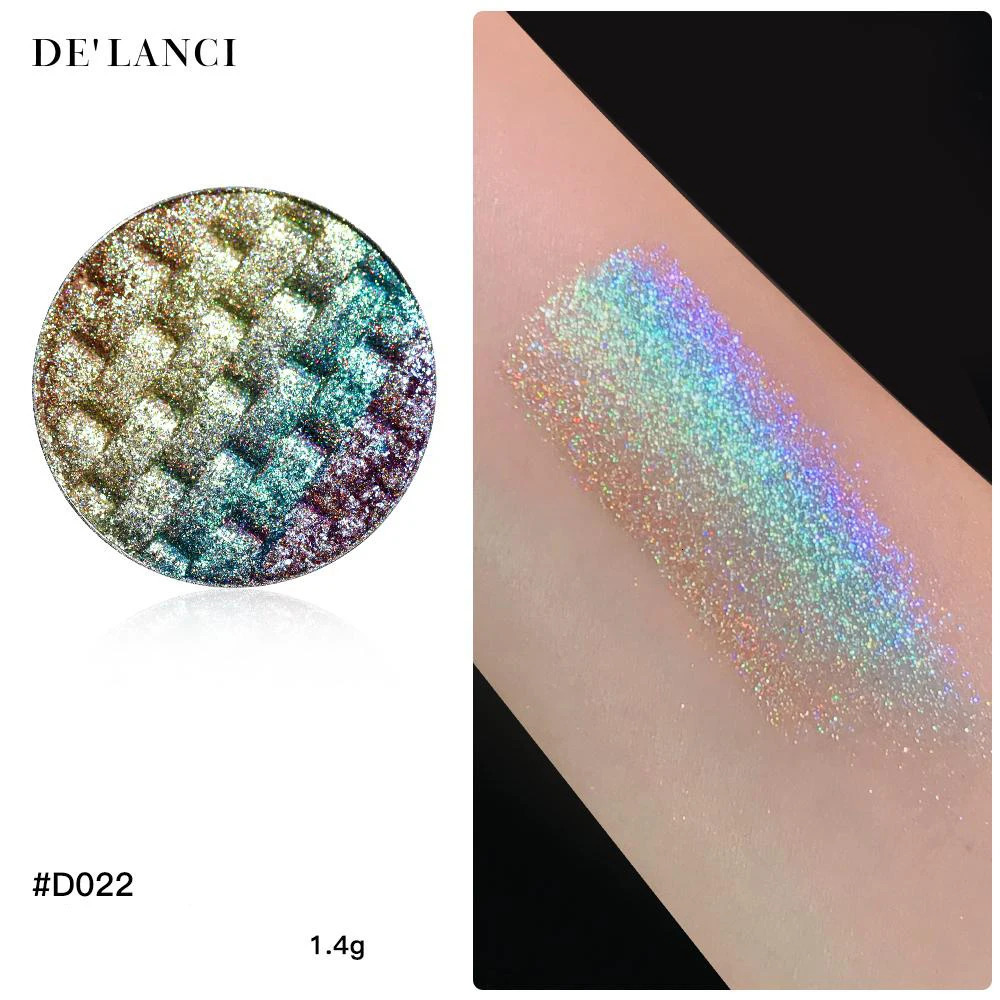 Multichrome Eyeshadow Palette Rainbow Gradient Purple Holographic Glitter Long Lasting Eye Makeup 4 Color Compact Mirror n 250712