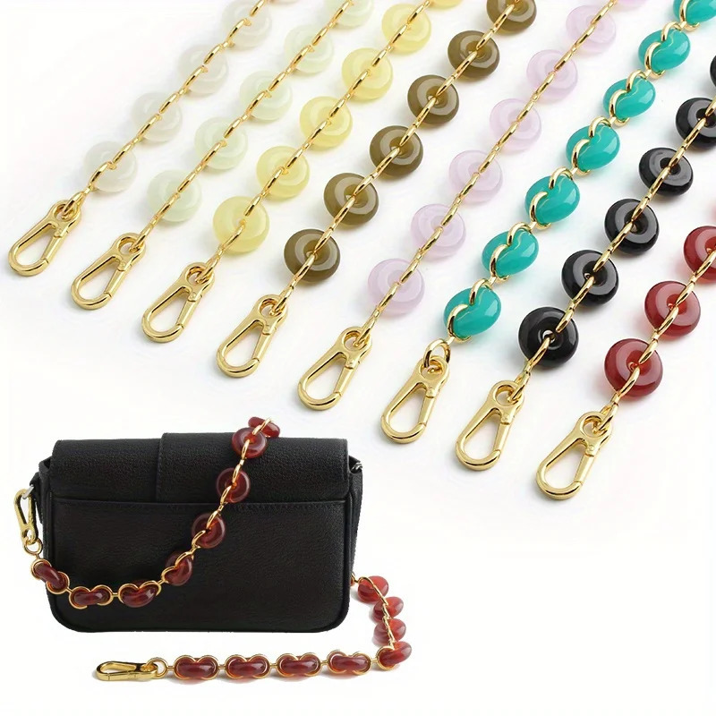 1PC 70.5cm acrylic donut metal bag shoulder strap crossbody chain shoulder bag crossbody bag resin versatile decorative chain 250712