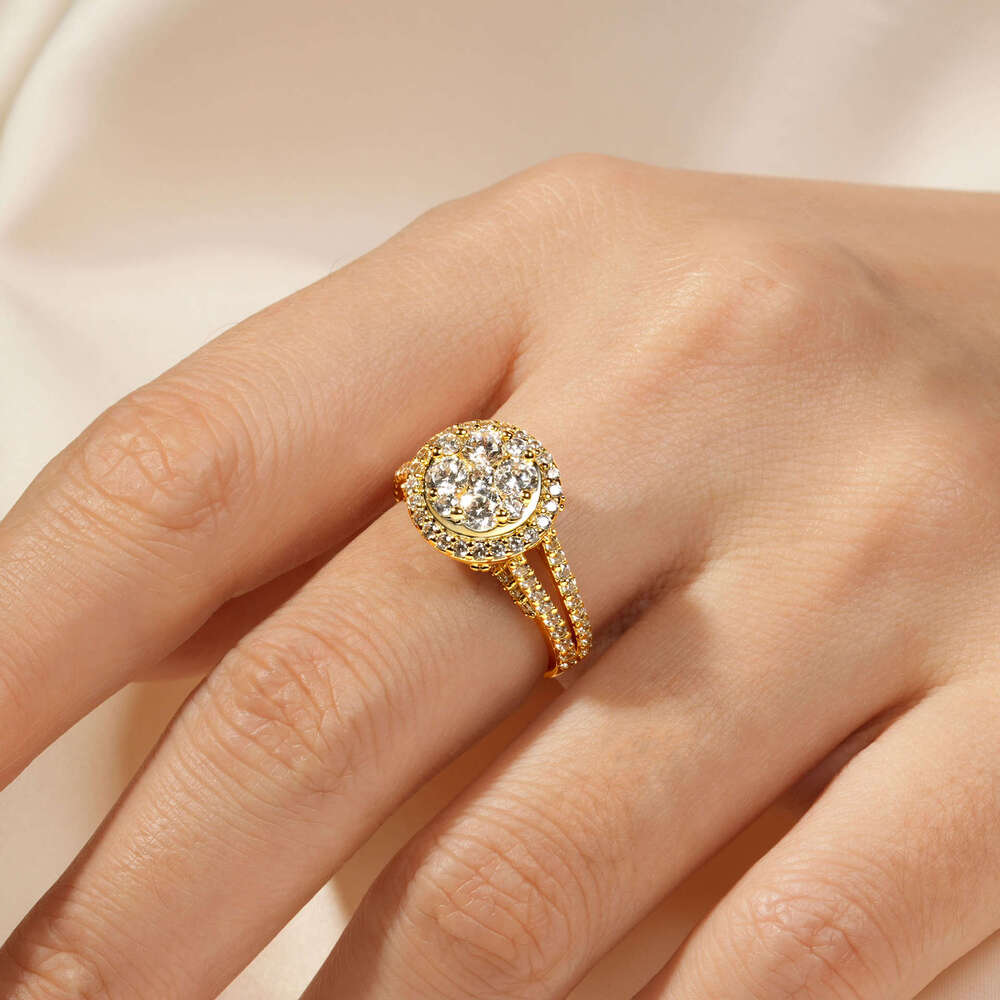 Tiktok Live New Starry Sky Round Bag For Women Full Diamond Design High-End Imitation Moissanite Ring 50F