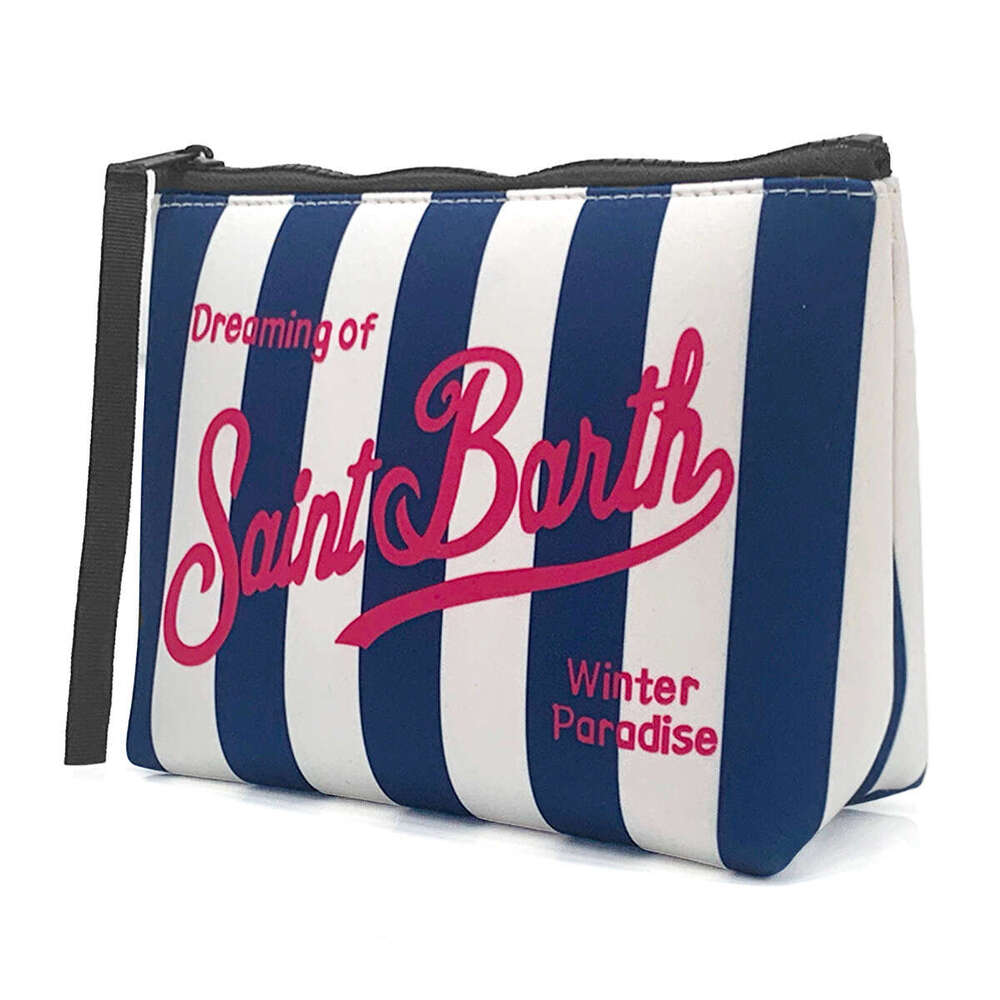 Hot Selling Diving Material Makeup Large Capacity Waterproof Storage Toiletry Bag Women's Handbag Striped