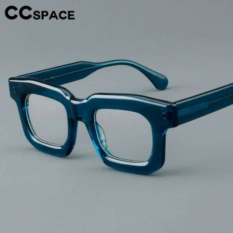 Thick Acetate Glasses Frame High Quality Square Retro Optical Clear Eyeglass Customizable Prescription Spectacles #301902