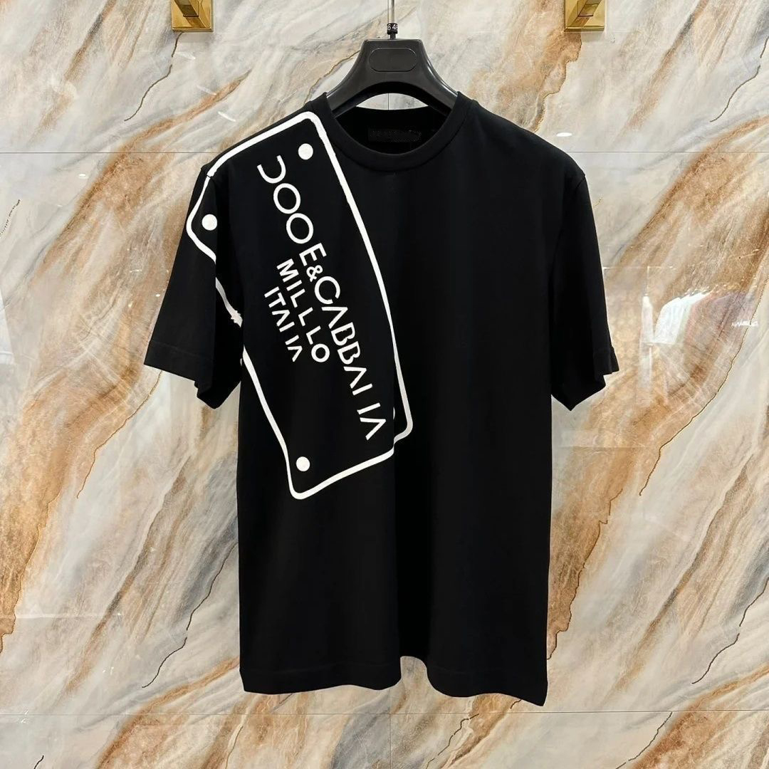 Designer fashion brand letters laminated printing short-sleeved street relaxing oversized casual American men's women's T-shirt