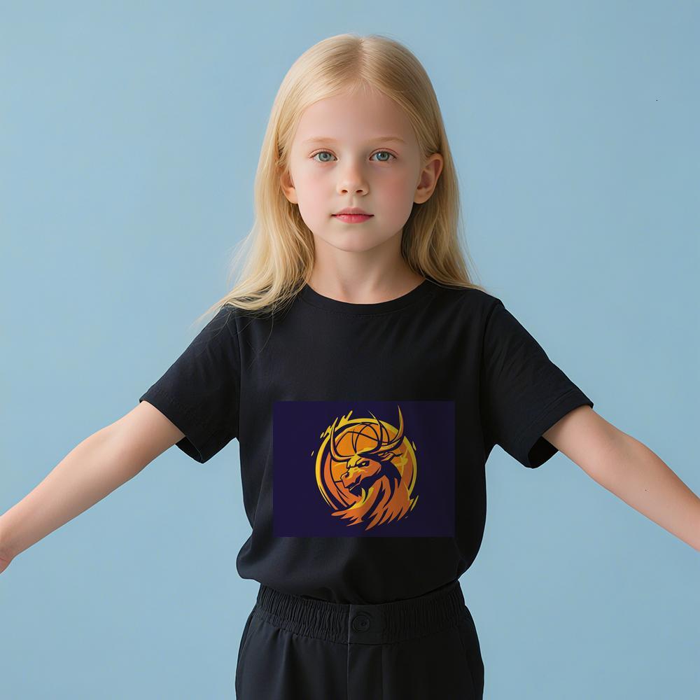 ddmywed Boy and girl Children's T-shirt T-shirt with an image of a dragon on it ' s chest