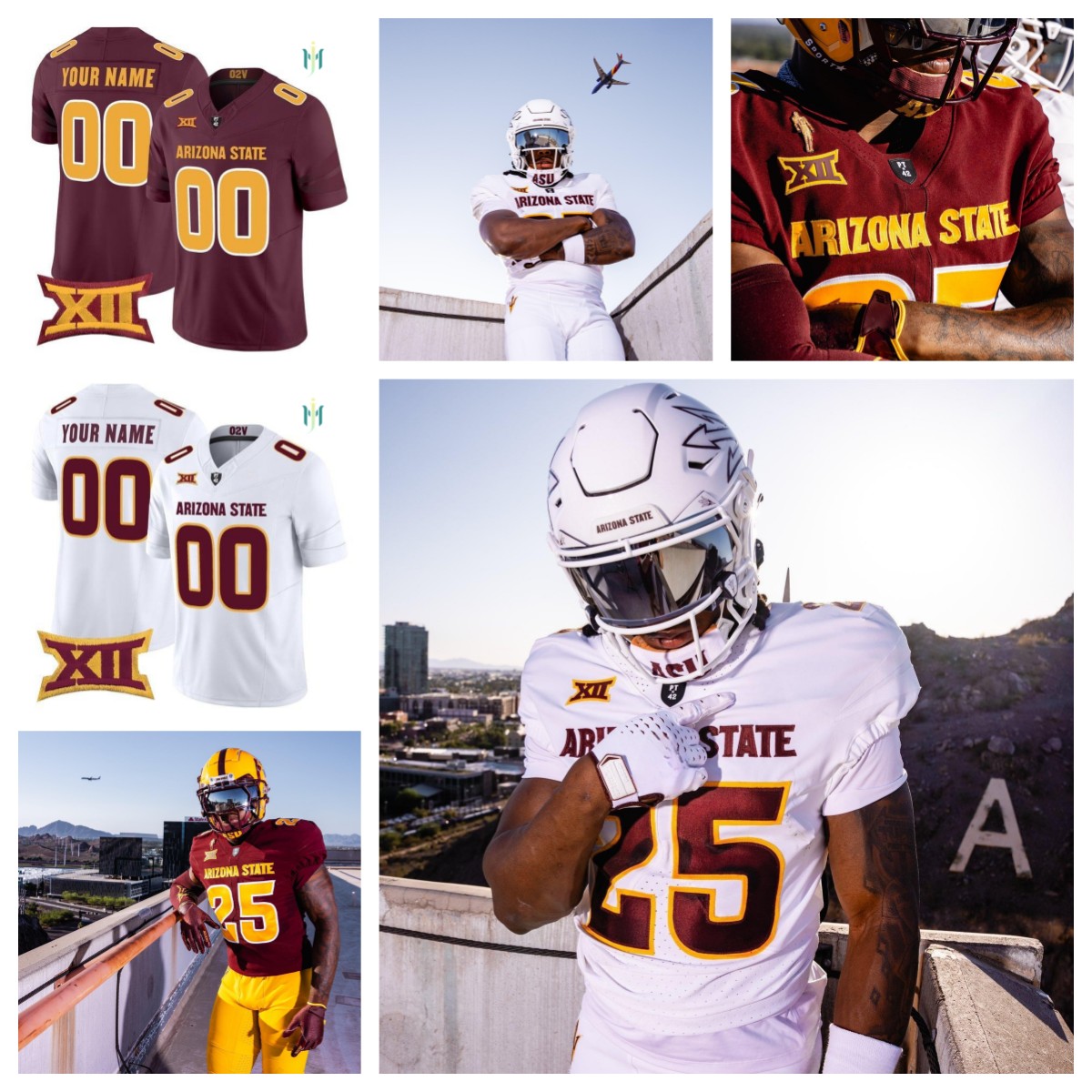 Men's Arizona State Football jerseys 2025 stitched custom Sam Leavitt Cam Skattebo Jordyn Tyson Jake Plummer DeCarlos Brooks Pat Tillman