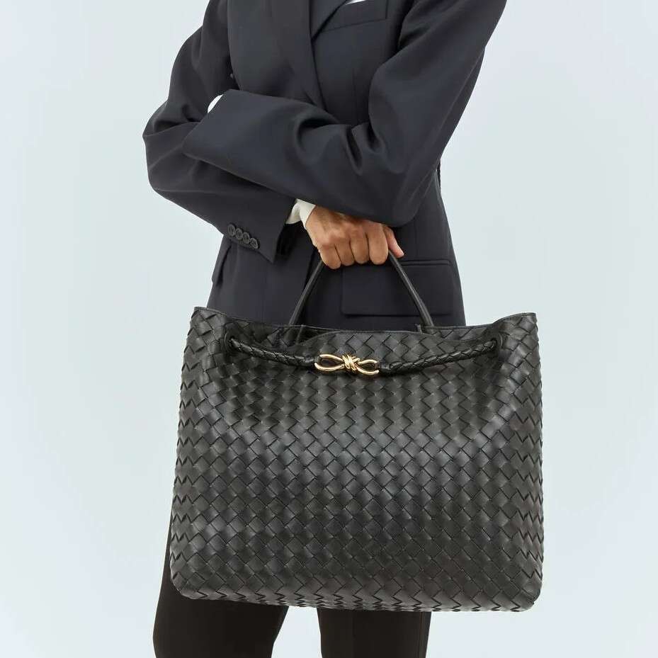 25 New B Handmade Woven Large Capacity Handbag Women's Genuine Leather Shoulder Crossbody Bag