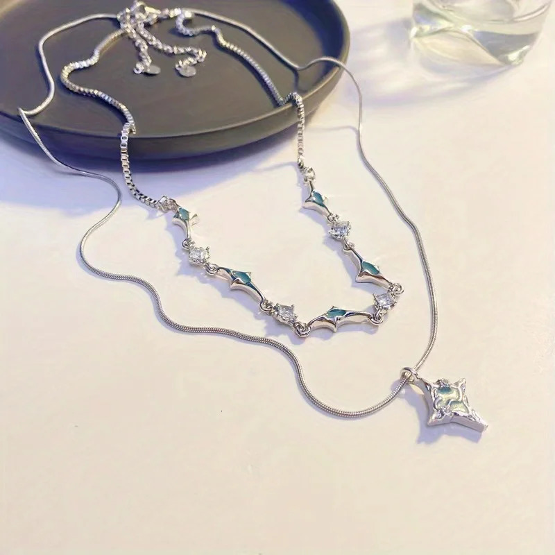 Beach Resort Style Beaded Star Pendant Necklace Women Cool Double Layered Stacking n Holiday Accessories Jewelry 250715