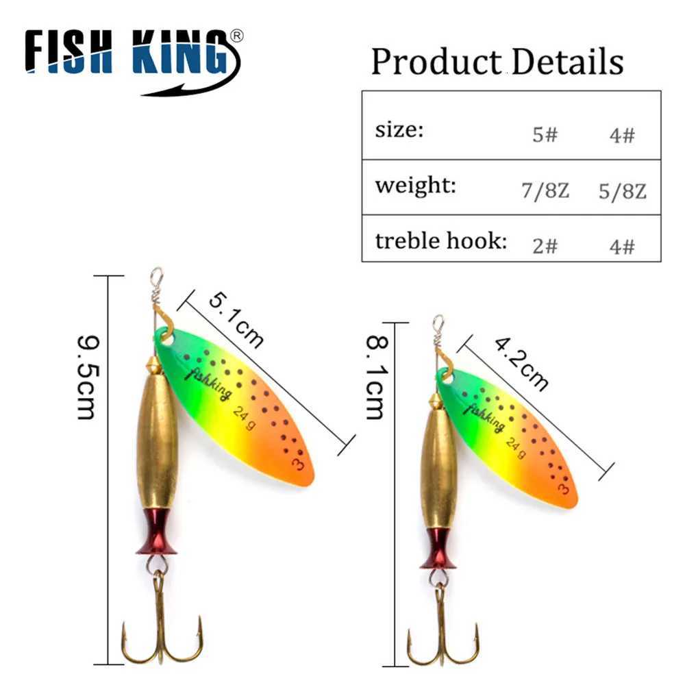 FISH KING Spinner Lure Bait Long Cast 18g 24g Spoon Lures pike Metal Fishing Lure Bass Hard Bait With Hooks Z250717