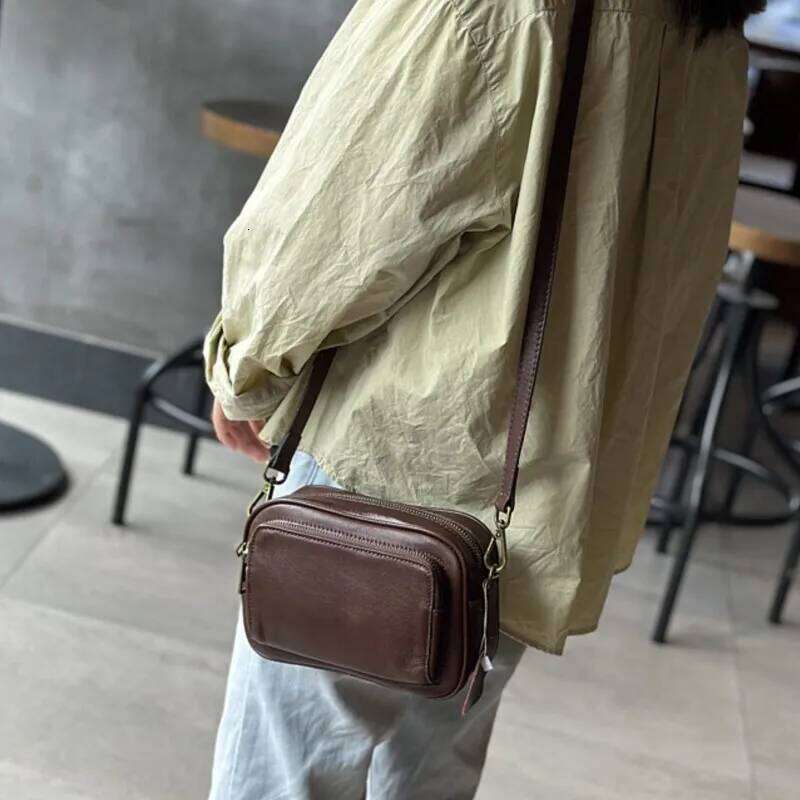 Johnature Casual Women Pillow Bag Soft Real Leather 2025 New Simple Solid Color Versatile Cowhide Shoulder & Crossbody Bags