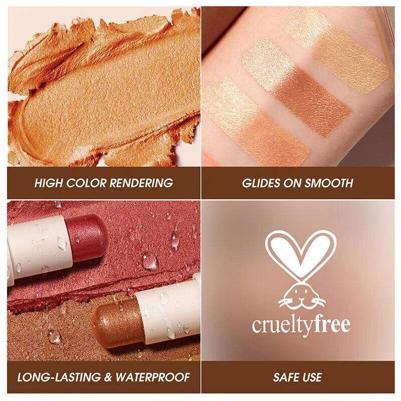Blush Eyeshadow Stick Dia Highlighter Cream Pink Glitter Face Contour Shimmer Illuminator Makeup Cosmetics X250717